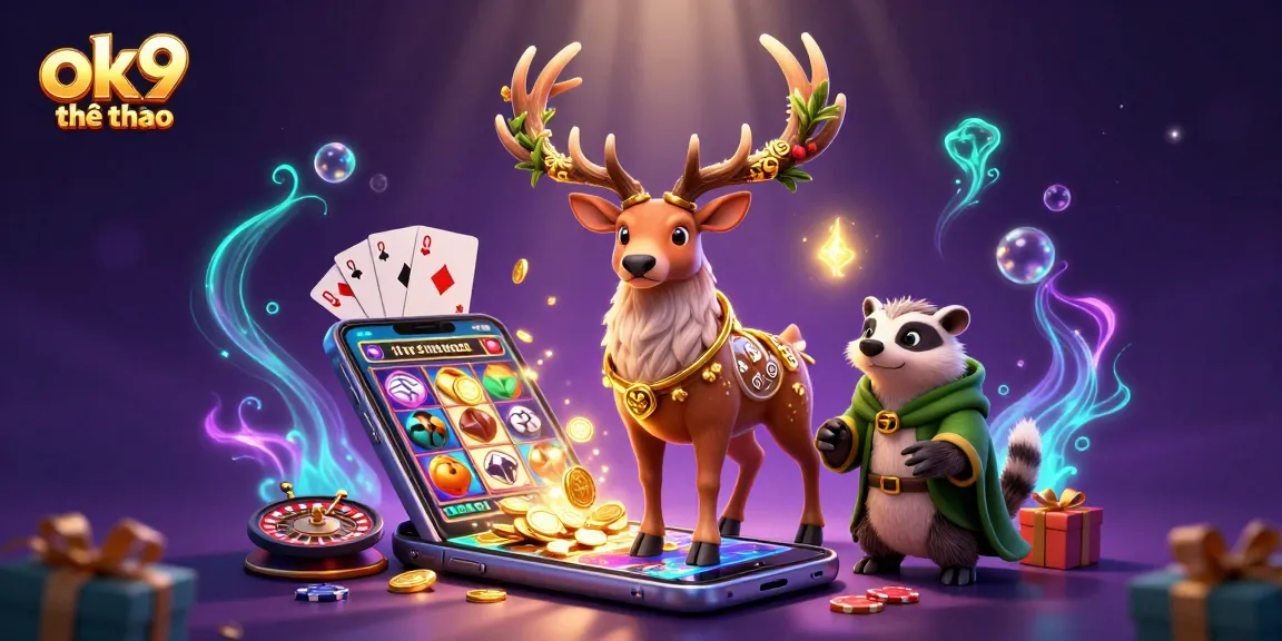 Experience ok9 thể thao excitement with vibrant 3D casino characters and colorful game elements.