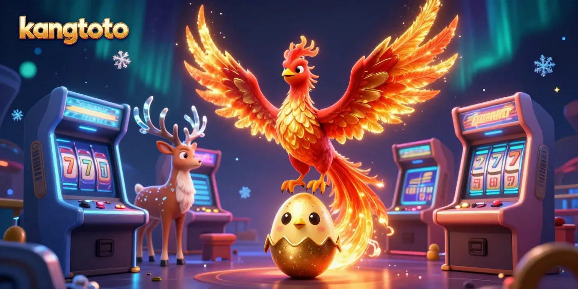 Kangtoto menyajikan edukasi permainan digital dengan phoenix berapi, simbol keberuntungan, dan permainan kasino.