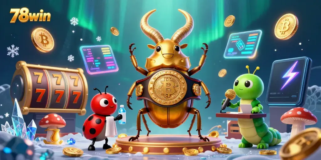 Engage with thrilling gaming at 78win featuring lively characters in an energized casino scene.