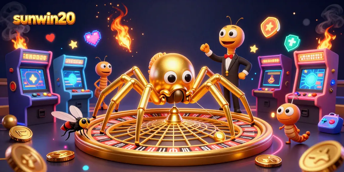 Engage with the golden opportunities at sunwin20 through a joyful 3D casino scene featuring vibrant gaming elements.